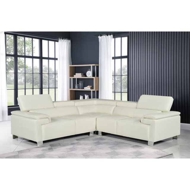 Camuto 5 Seater Genuine Leather Corner Sofa