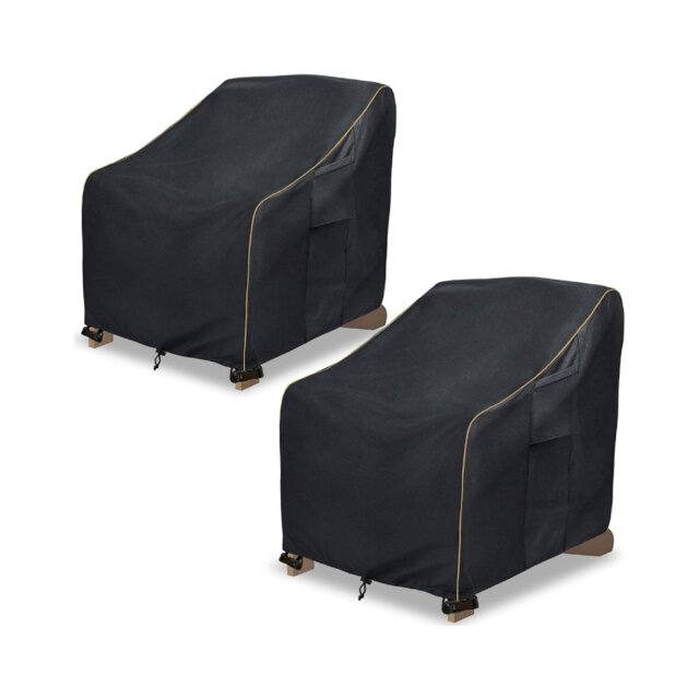 Patio Adirondack Chair Cover 2 Pack,Waterproof Heavy Duty,Black (30W x 34D x 36H inches)