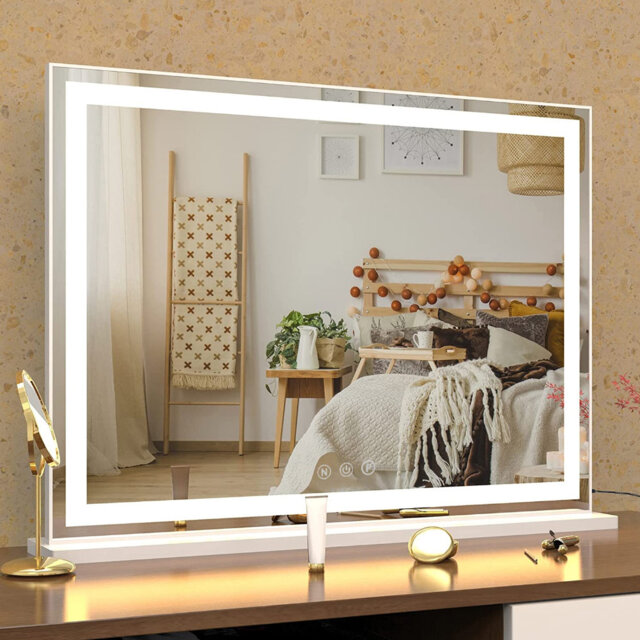 Azusena Wall Mirror Rectangle LED Metal Mirror