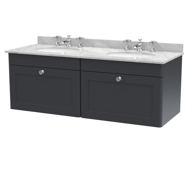 Classique 1220mm Double Bathroom Vanity with Drop In Vitreous China Basin