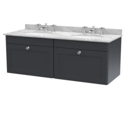 Classique 1220mm Double Bathroom Vanity with Drop In Vitreous China Basin