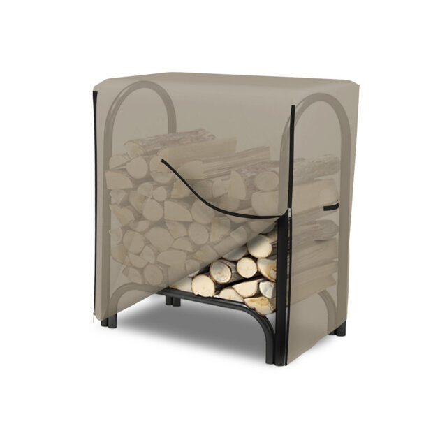 Latitude Run® Outdoor Firewood Log Rack Cover - 100% Waterproof Heavy Duty Patio Rack, Wood Holder Cover With Zipper Closure & Air Pockets