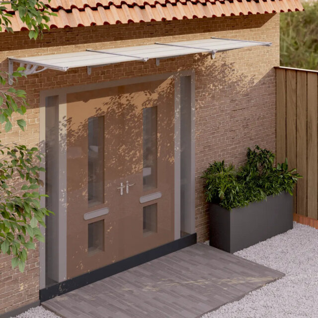 Dakota Fields 358.5cm W x 90cm D Plastic Cover Retractable Patio Awning