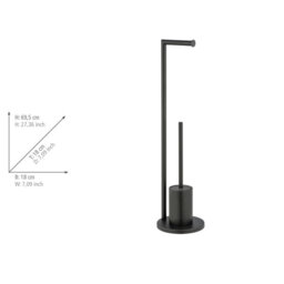 Latitude Run free-standing toilet set, Mod. Assif, with toilet roll holder and toilet brush