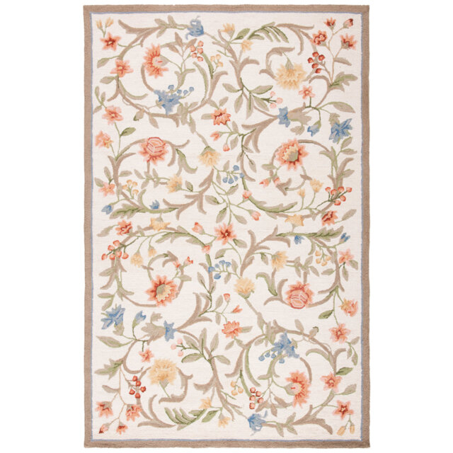 Chelsea Floral Area Rug In Ivory