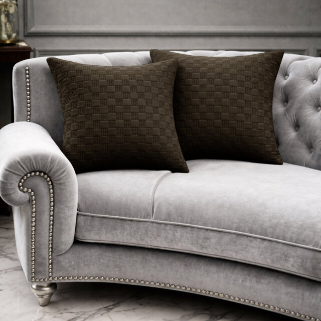 Luxury Check Velvet Cushion Covers Set Of 4 Soft Throw cases
