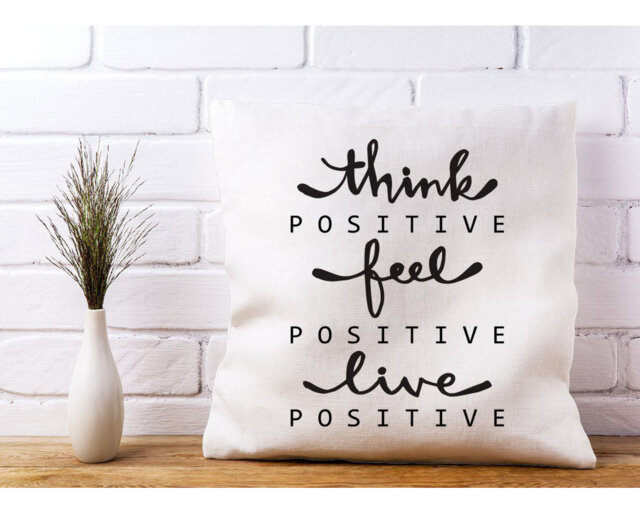 Cairns Think Positive, Feel Positive, Live Positive Scatter Cushion with Filling