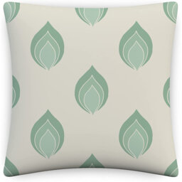 Indoor / Outdoor Ikat Green Square Cushion Cover