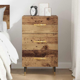 Bedside Cabinet Black Oak 40 X 40 X 66 Cm Engineered Wood