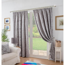 Zamora Chenille Jacquard Pencil Pleat Curtains Pair