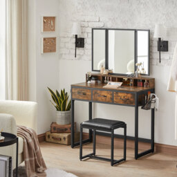 Sagar Dressing Table with Mirror And Stool Vanity Desk Bedroom Furniture
