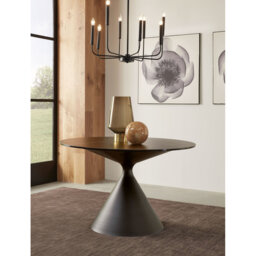 Round Stone Top Metal Base Dining Table