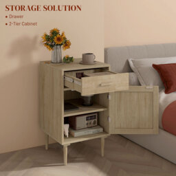 Aleiyah 40cm W Manufactured Wood Bedside Table