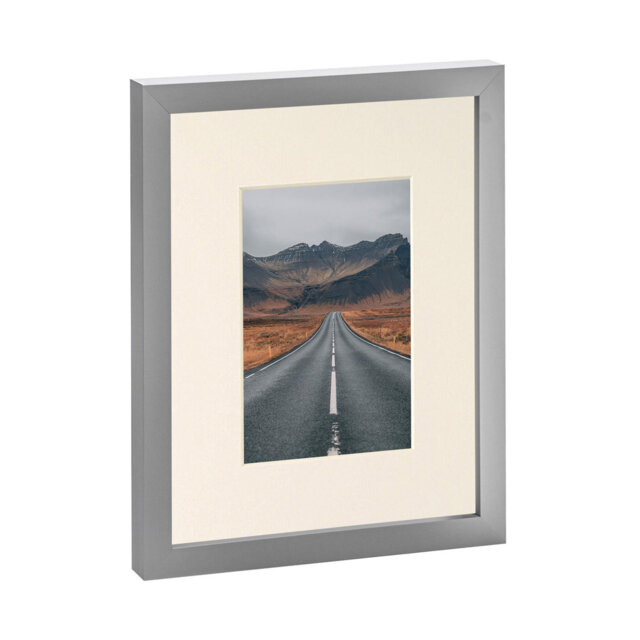 "Photo Frame with 4"" x 6"" Mount - 8"" x 10"" - Grey/Ivory"