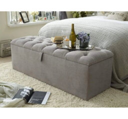 45cm Wide Tufted Rectangle Solid Colour Footstool Ottoman