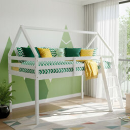 Single (3') Mid Sleepers Bed Frame with Built-in Ladder Included