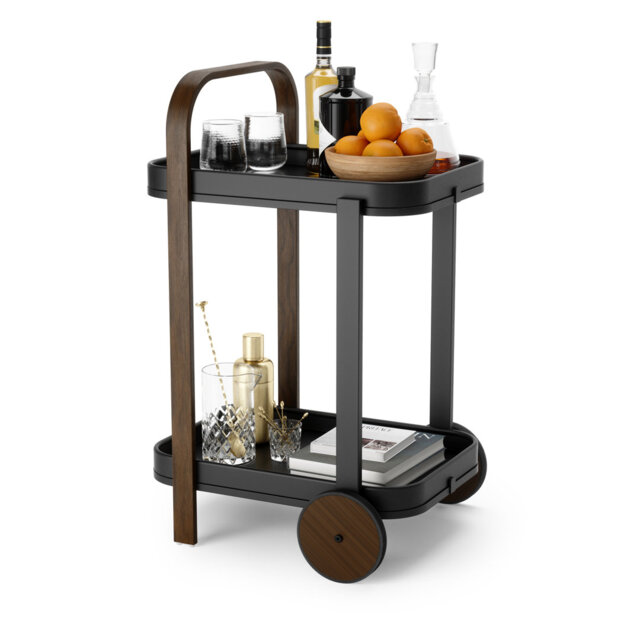 Bellwood Rolling Bar Cart and Serving Drinks Trolley - 2 levels