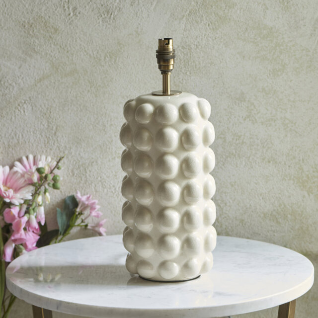 Bobble Table light Base finished in White and Warm Brass