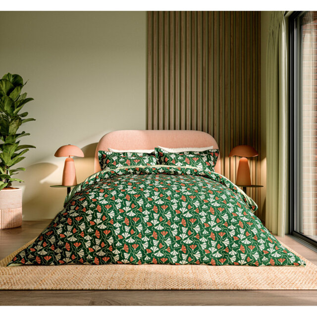 Fan Floral Cotton Duvet Cover Set Set