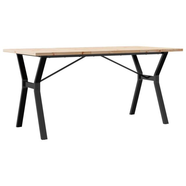vidaXL Dining Table Y-Frame Solid Wood Pine and Steel