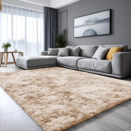 Aajon Solid Colour Shag Area Rug