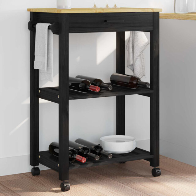 Solid Wood Bar Cart