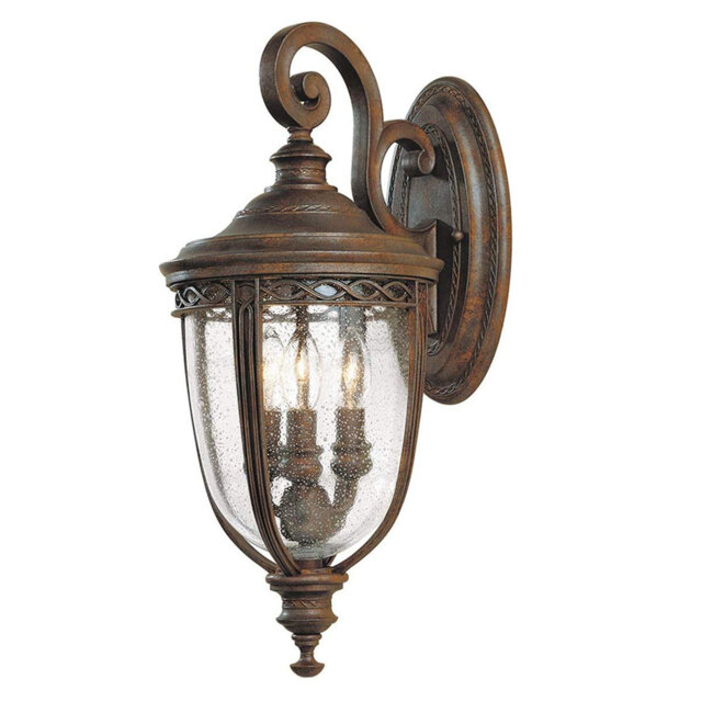 Thynes 3 - Bulb Seeded Glass Outdoor Wall Lantern