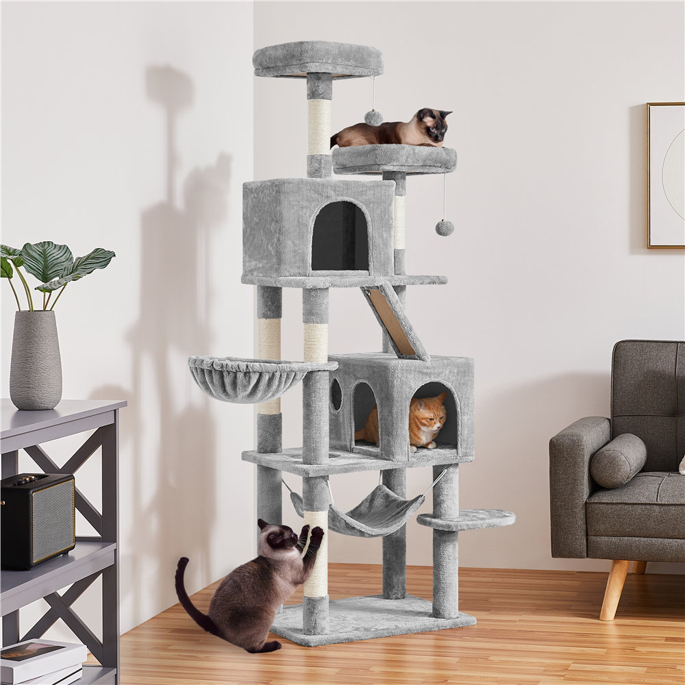 Cat Scratching Post Wayfair Pawhut Cat Wall Climber With Hammock