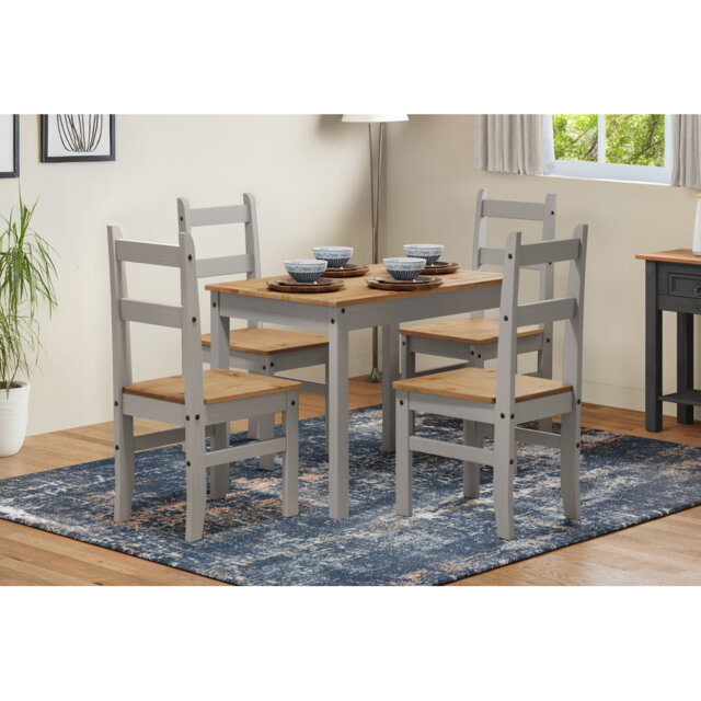 Bridewell 4 - Person Pine Solid Wood Dining Set
