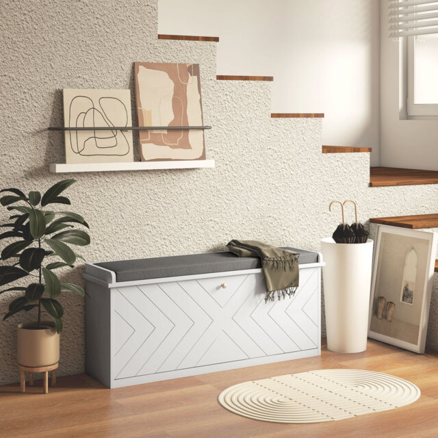 Faynett Polyester Upholstered Storage Bench