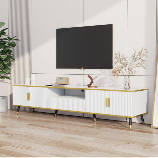 Tv Stand For Tvs Up To 90ââ With 4 Doors And 1 Drawer White