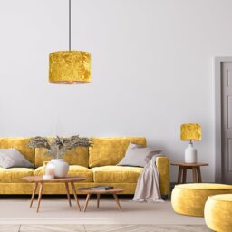 Modern Crushed Velvet Lamp Shade with Shiny Paper Inner