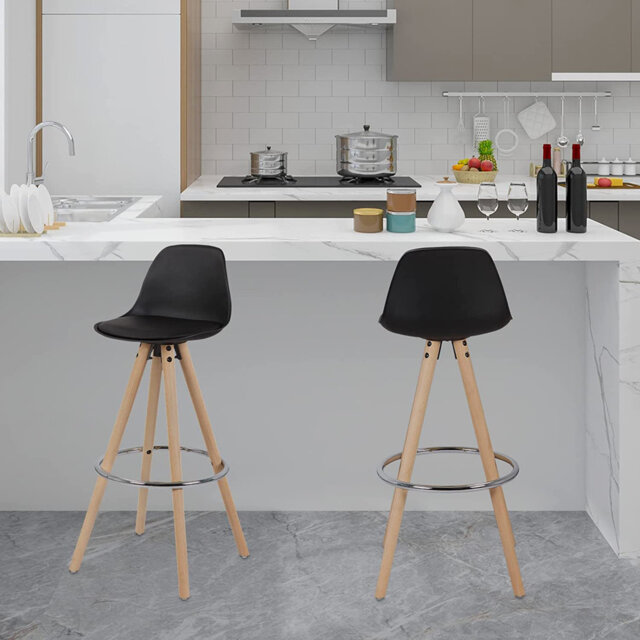 Ayala Upholstered Counter Stool with Solid Wood Frame