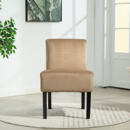 Valina Velvet Fabric Armless Accent Chair