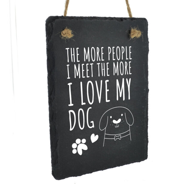 Heaney I Love My Dog Slate Plaque Wall Décor