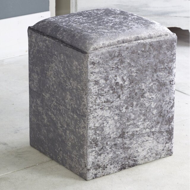 Henriquez 40cm Wide Velvet Square Solid Colour Pouffe Ottoman
