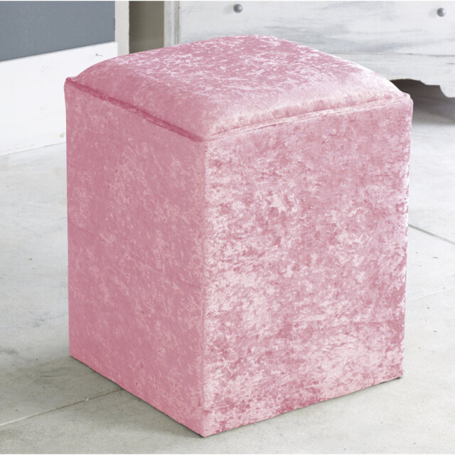 Henriquez 40Cm Wide Velvet Square Pouffe Ottoman