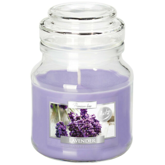 Cinnamon Scented Jar Candle with Glass Holder