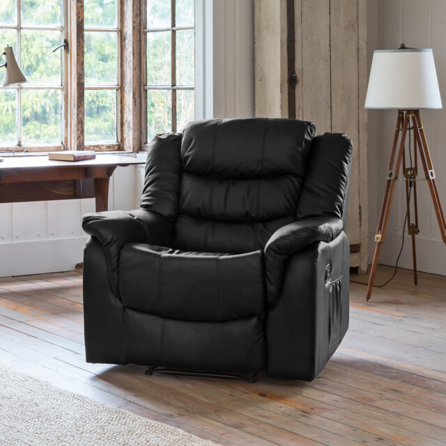 Delreal 92cm Wide Faux Leather Lift Assist Standard Recliner with Massager