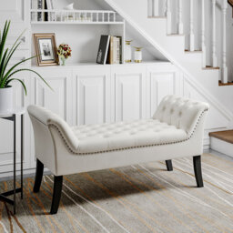 123cm Wide Rectangle No Pattern Footstool Ottoman