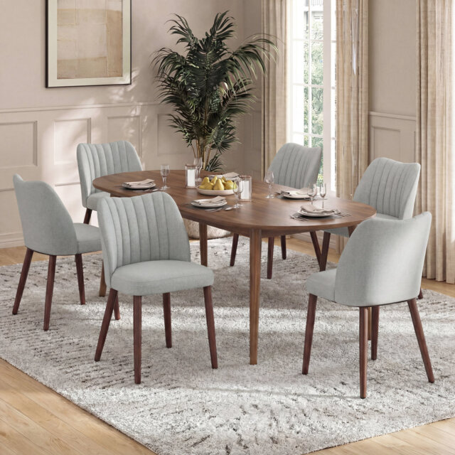 46.50cm H Fabric Upholstered Upholstered Back Side Chair in Light Grey