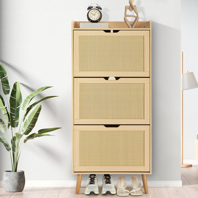 20 Pair Solid Wood Shoe Storage Cabinet