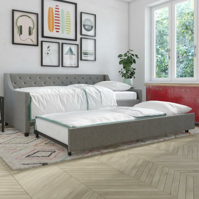 Upholstered Daybed with Trundle