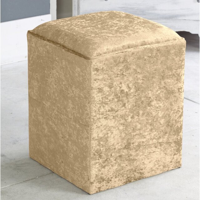 Henriquez 40cm Wide Velvet Square Solid Colour Pouffe Ottoman
