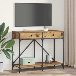 Console Table Black Oak 100 X 39 X 78.5 Cm Engineered Wood