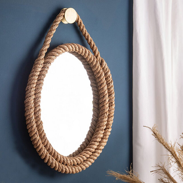 Southbridge Wicker Circle Wall Mirror