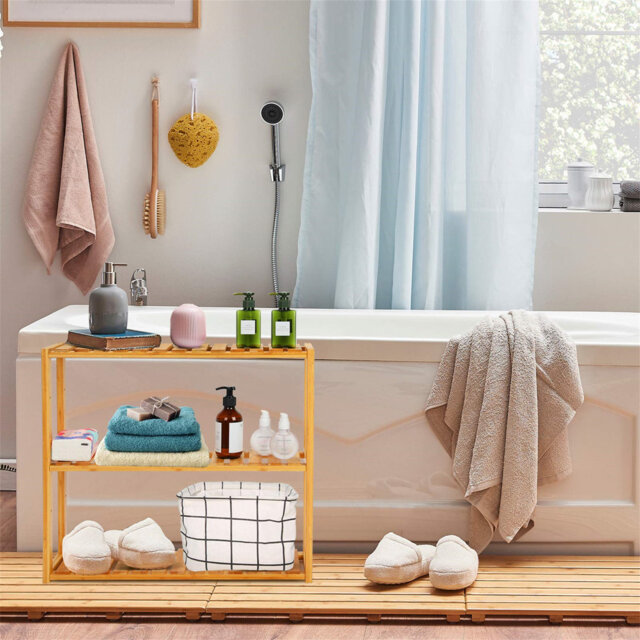 Arkoe Bamboo Bathroom Shelves