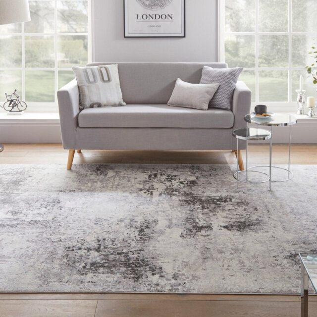 Modern Rug, Anti Shed Abstract Rug For Bedroom, & Living Room, Modern Rug For Dining Room, Grey Rug