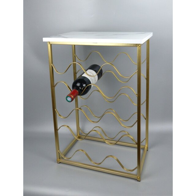 Moorefield 12 Bottle Floor Wine Bottle Rack in Gold