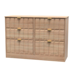 Besian 6 Drawer Wide Chest in Deep Black & White (Ready Assembled)